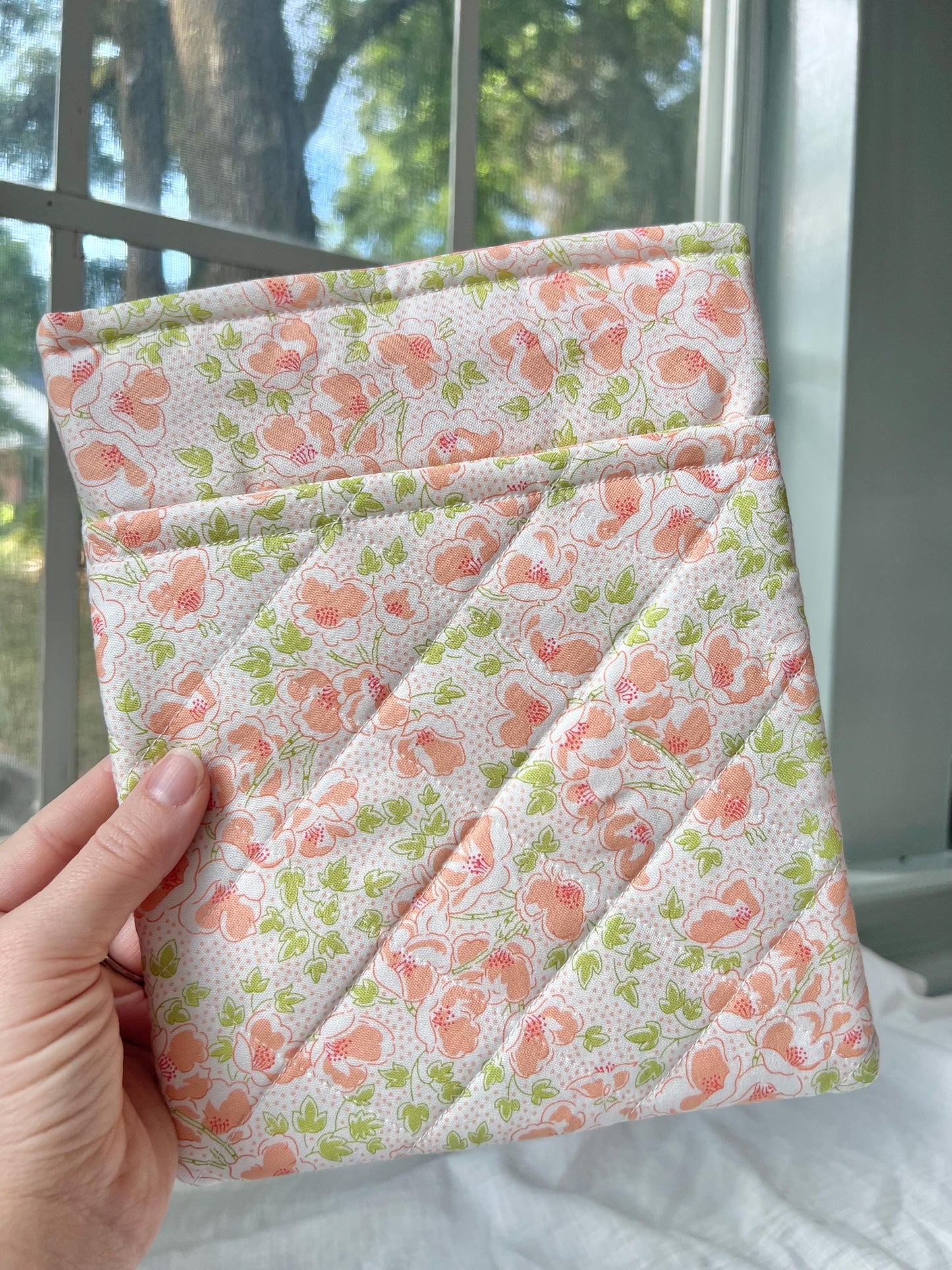 Handmade soft book sleeve with front pocket